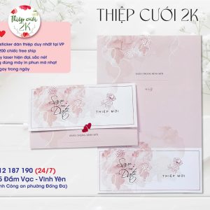 In Thiệp Hồng Loang Sóng 2K