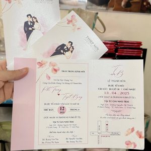 Thiệp Mời Họa Tiết Hoa Pastel