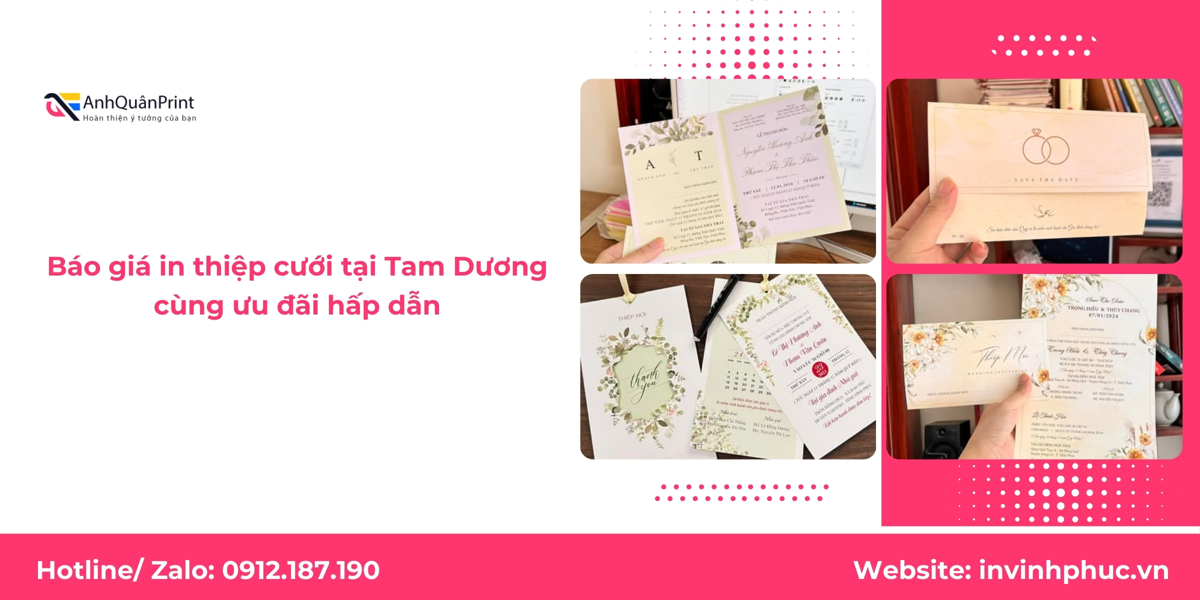 Báo giá in thiệp cưới tại Tam Dương cùng ưu đãi hấp dẫn