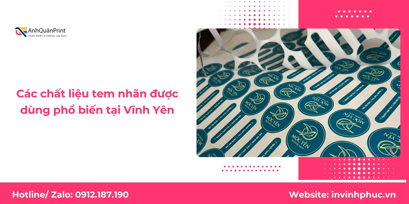 Các chất liệu tem nhãn được dùng phổ biến tại Vĩnh Yên