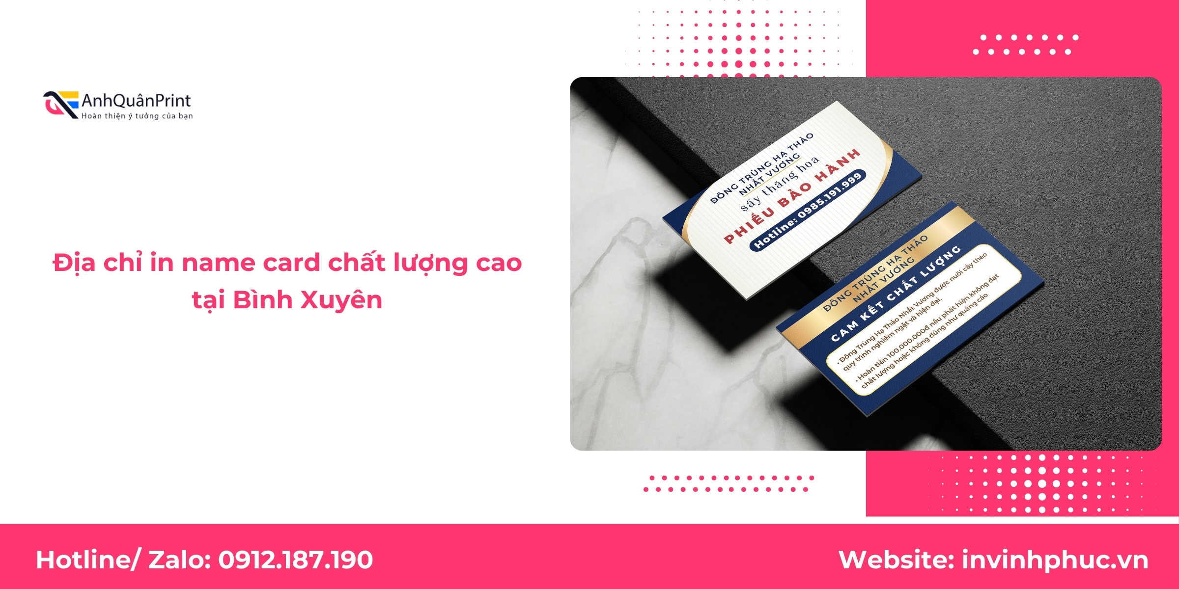 Địa chỉ in name card chất lượng cao tại Bình Xuyên