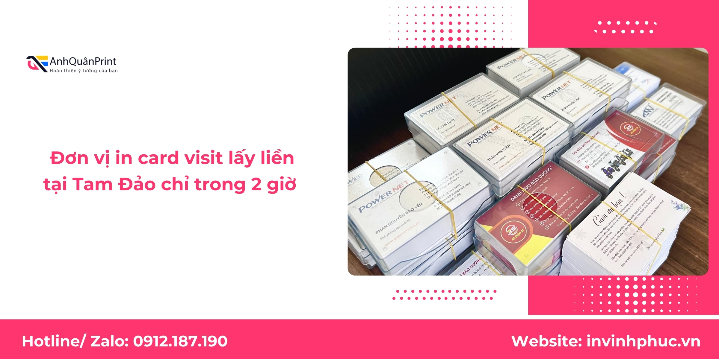 Đơn vị in card visit lấy liền tại Tam Đảo chỉ trong 2 giờ