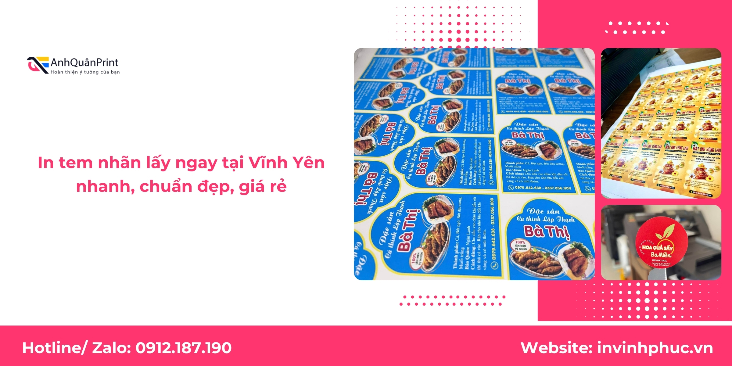 In tem nhãn lấy ngay tại Vĩnh Yên nhanh, chuẩn đẹp, giá rẻ