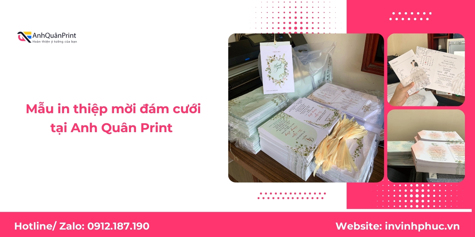 Mẫu in thiệp mời đám cưới tại Anh Quân Print 