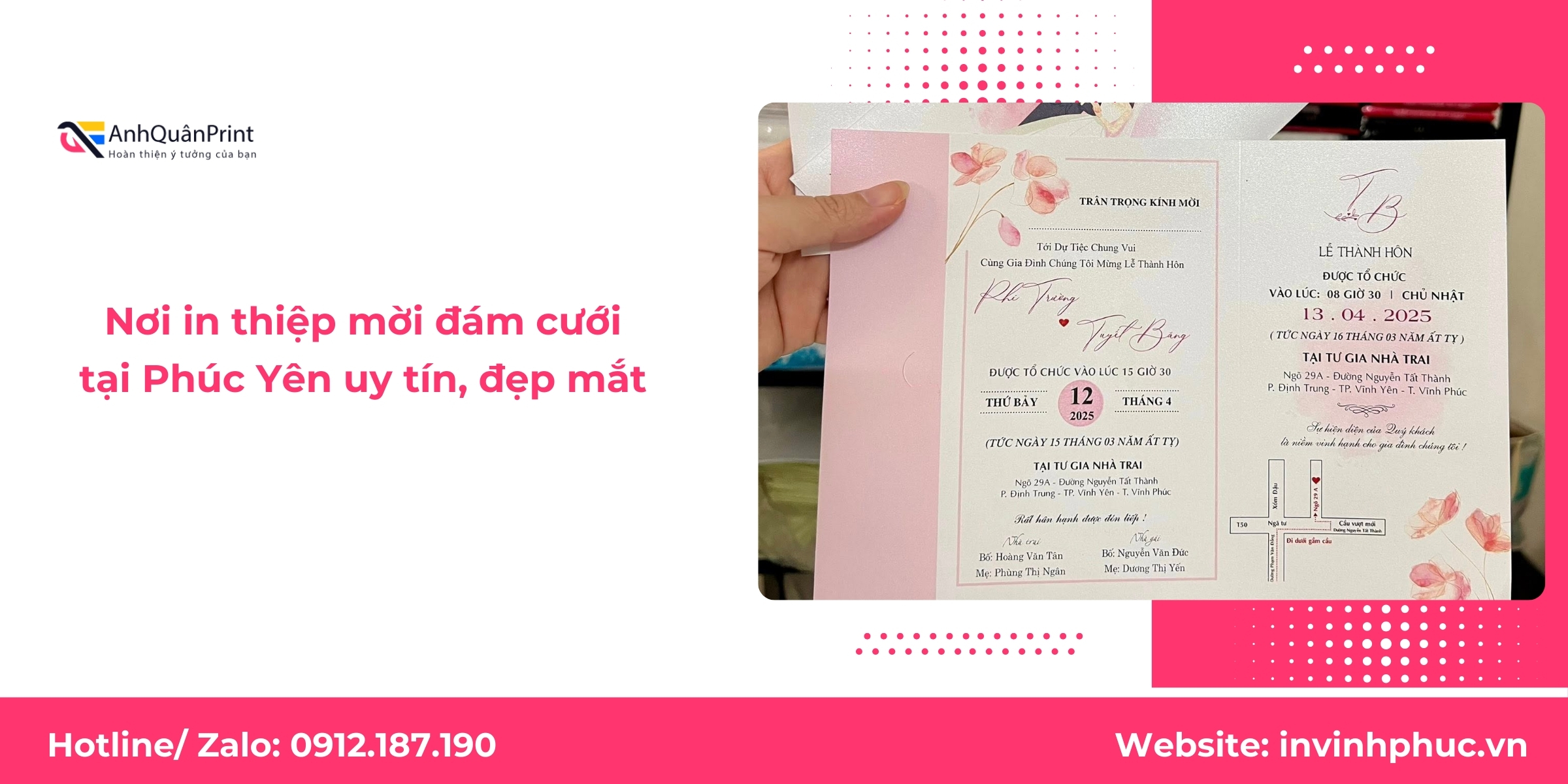 Nơi in thiệp mời đám cưới tại Phúc Yên uy tín, đẹp mắt