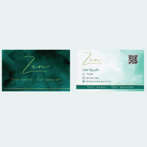 In Name Card Xanh Ngọc Watercolor