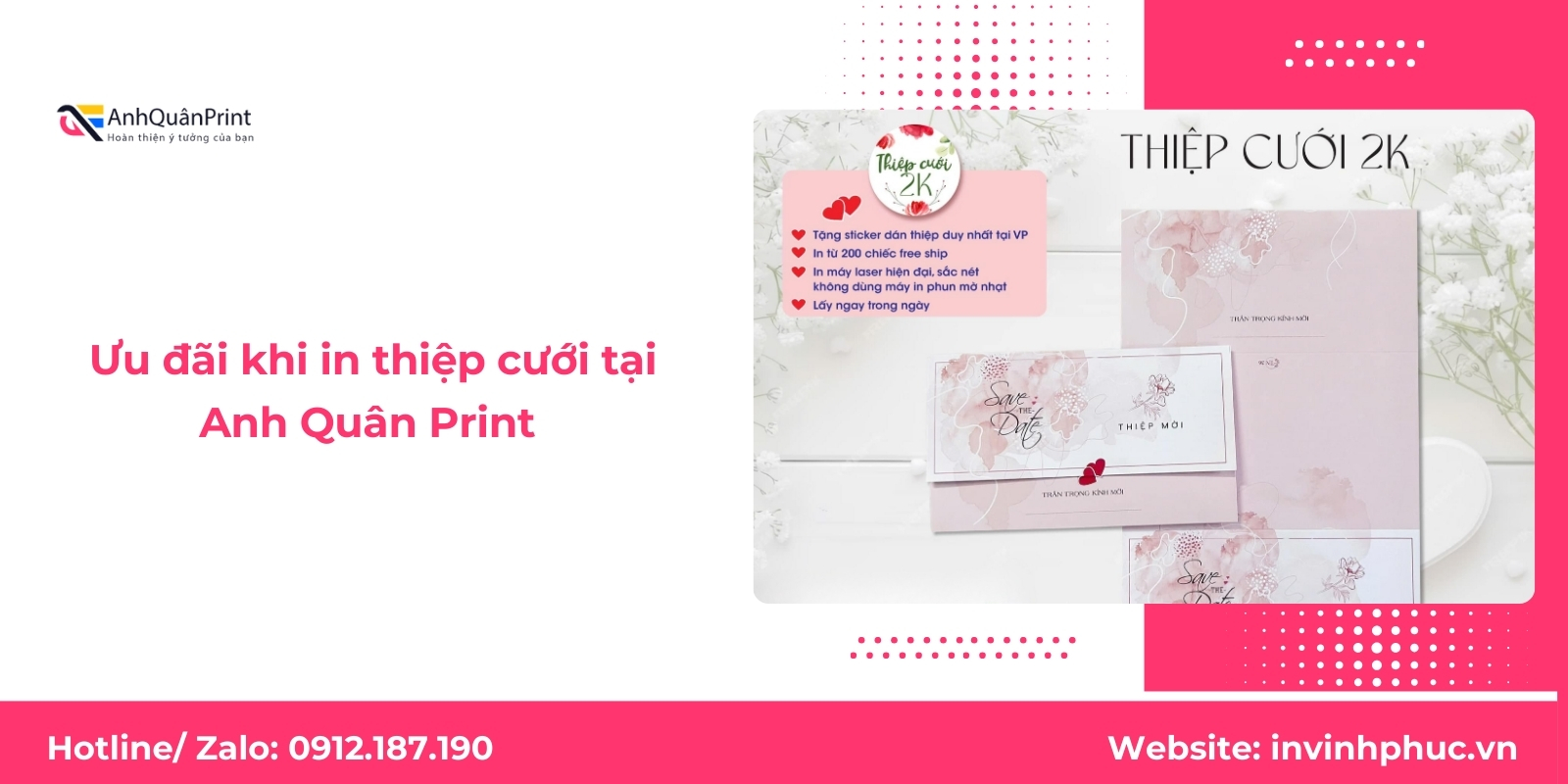 Ưu đãi khi in thiệp cưới tại Anh Quân Print 