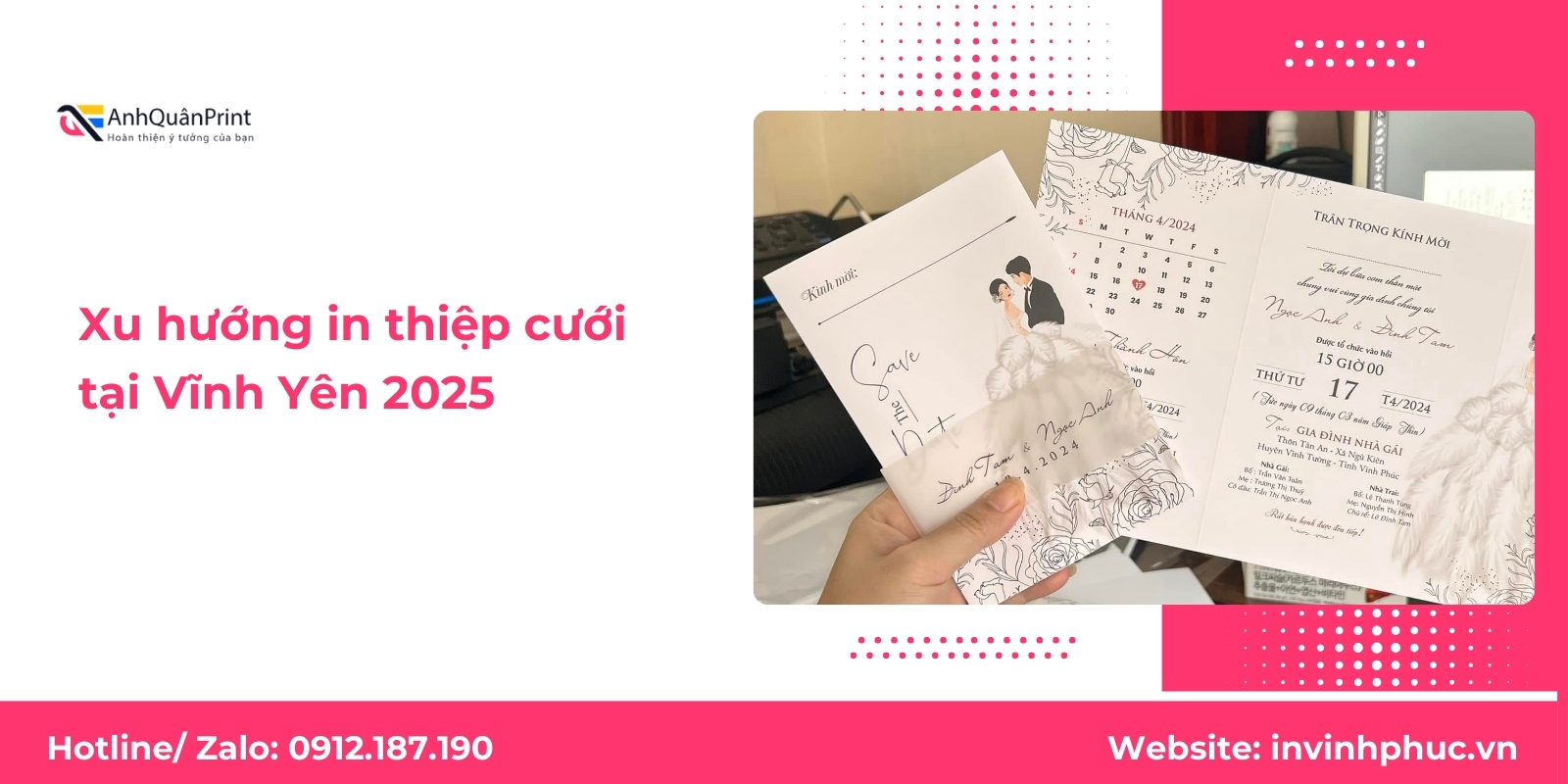 Xu hướng in thiệp cưới tại Vĩnh Yên 2025
