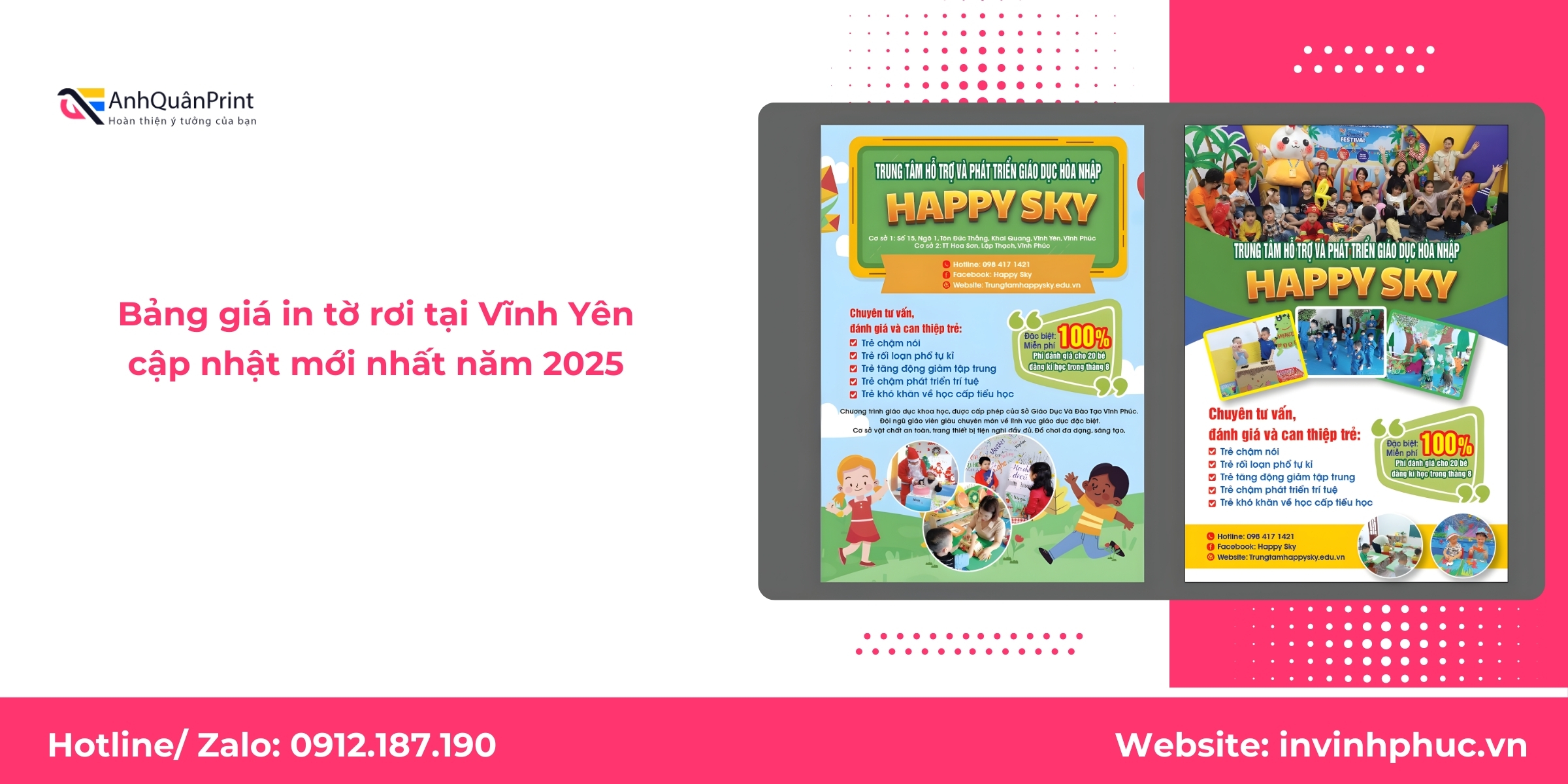 Bảng giá in tờ rơi tại Vĩnh Yên cập nhật mới nhất năm 2025