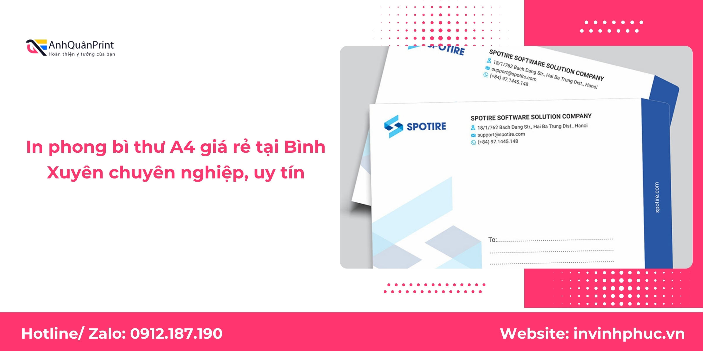 In phong bì thư A4 giá rẻ tại Bình Xuyên chuyên nghiệp, uy tín