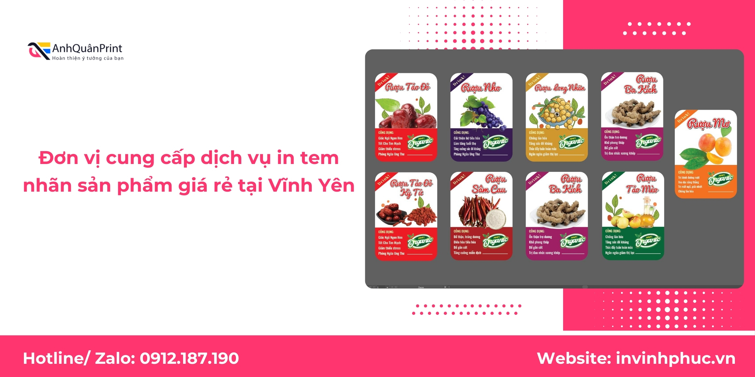 Đơn vị cung cấp dịch vụ in tem nhãn sản phẩm giá rẻ tại Vĩnh Yên