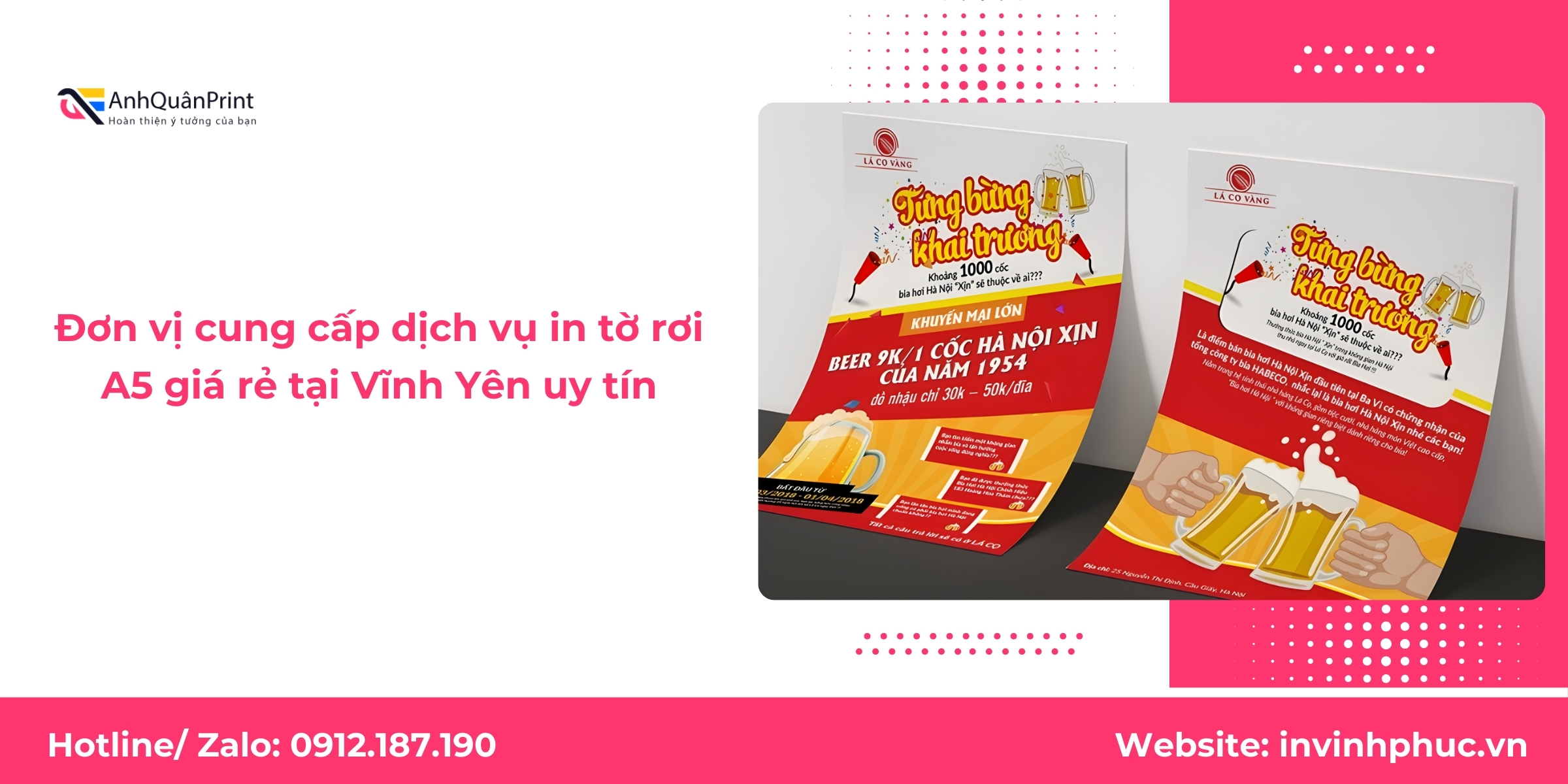 Đơn vị cung cấp dịch vụ in tờ rơi A5 giá rẻ tại Vĩnh Yên uy tín