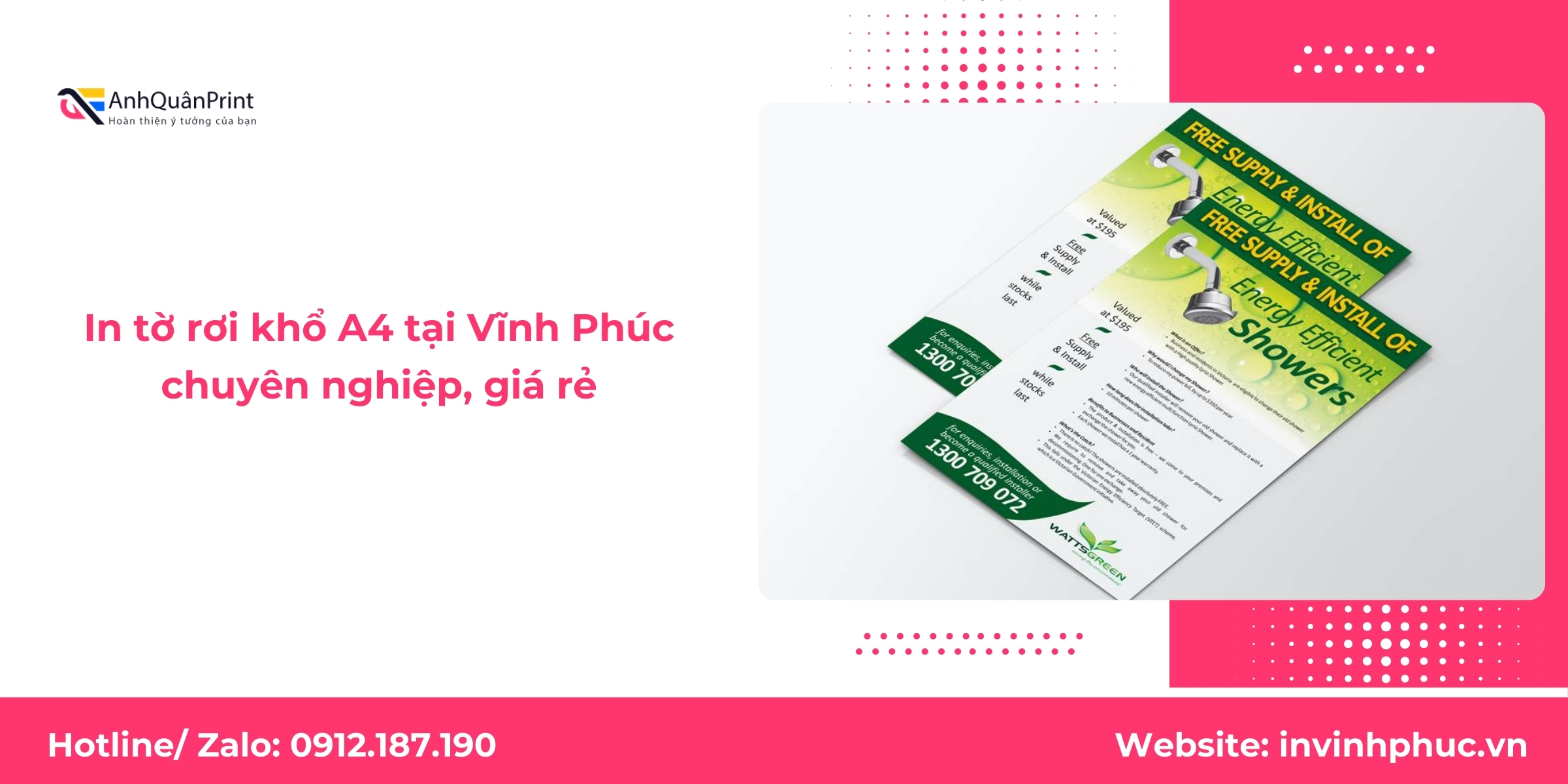 In tờ rơi khổ A4 tại Vĩnh Phúc chuyên nghiệp, giá rẻ