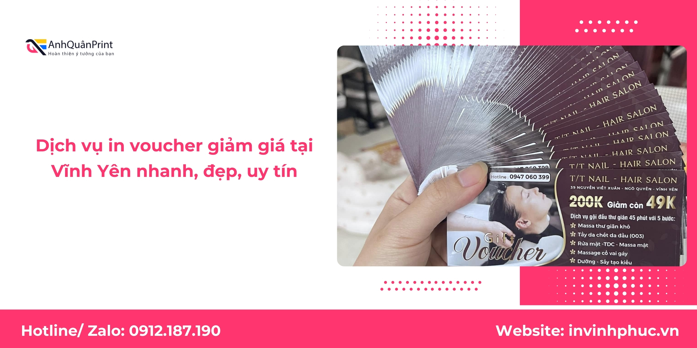 Dịch vụ in voucher giảm giá tại Vĩnh Yên nhanh, đẹp, uy tín