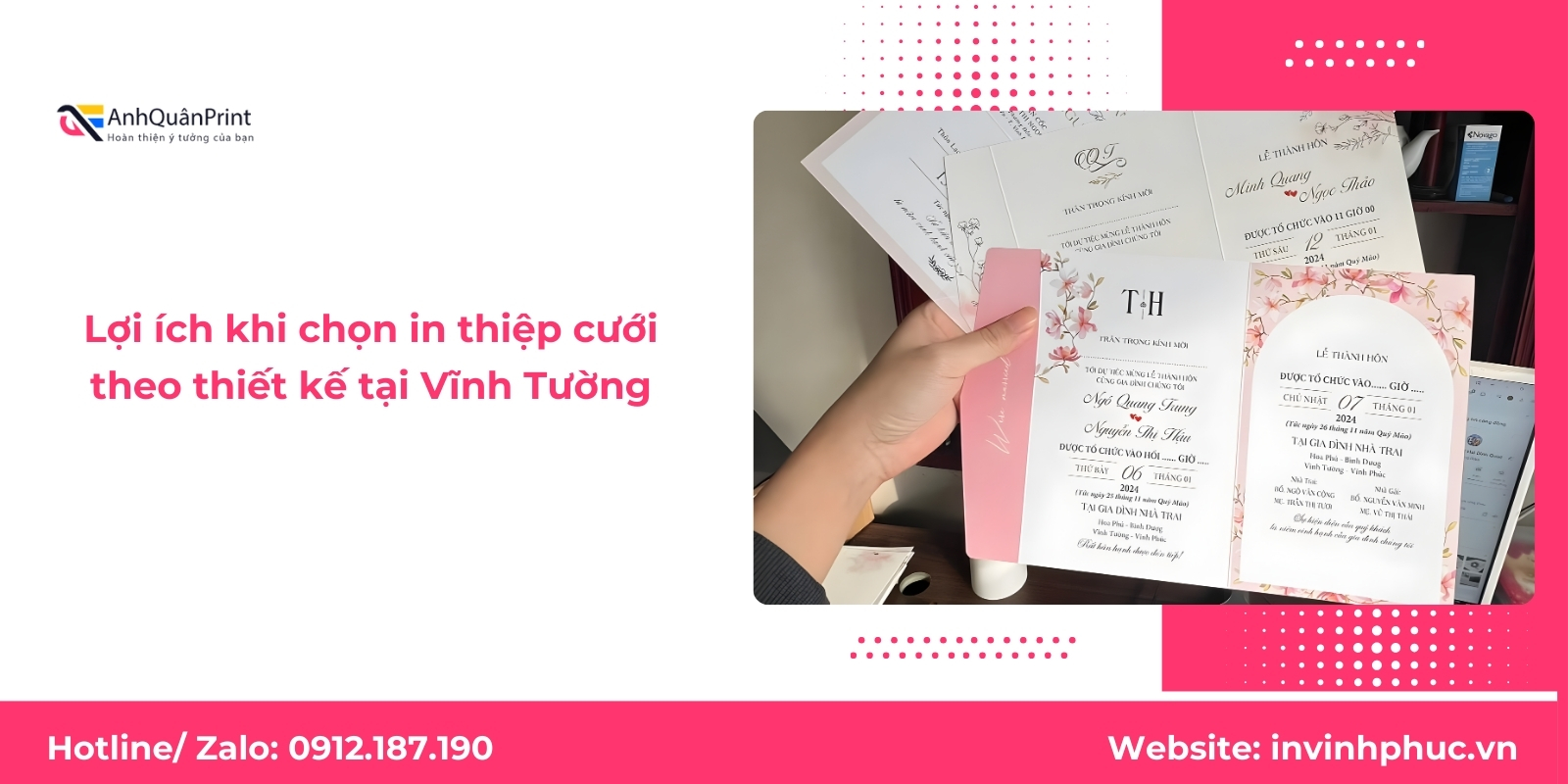 Lợi ích khi chọn in thiệp cưới theo thiết kế tại Vĩnh Tường