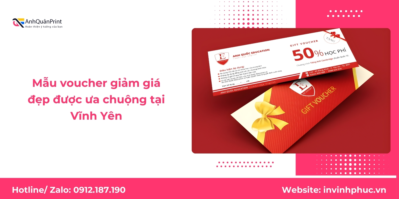 Mẫu voucher giảm giá đẹp được ưa chuộng tại Vĩnh Yên