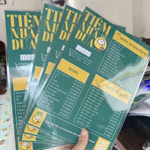 In Menu Ép Plastic Chống Nước