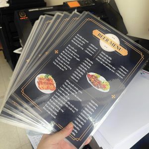 In Menu Quán Nhậu Tông Đen Sang Trọng