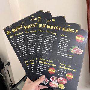 In Menu Buffet Nướng Tông Đen