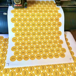 In Tem Nhãn Tròn Sữa Chua Tông Vàng