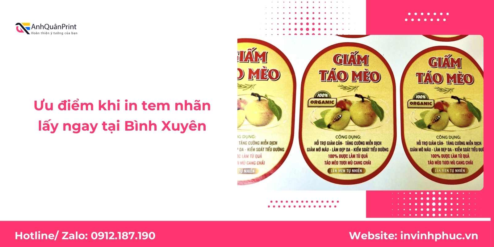 Ưu điểm khi in tem nhãn lấy ngay tại Bình Xuyên