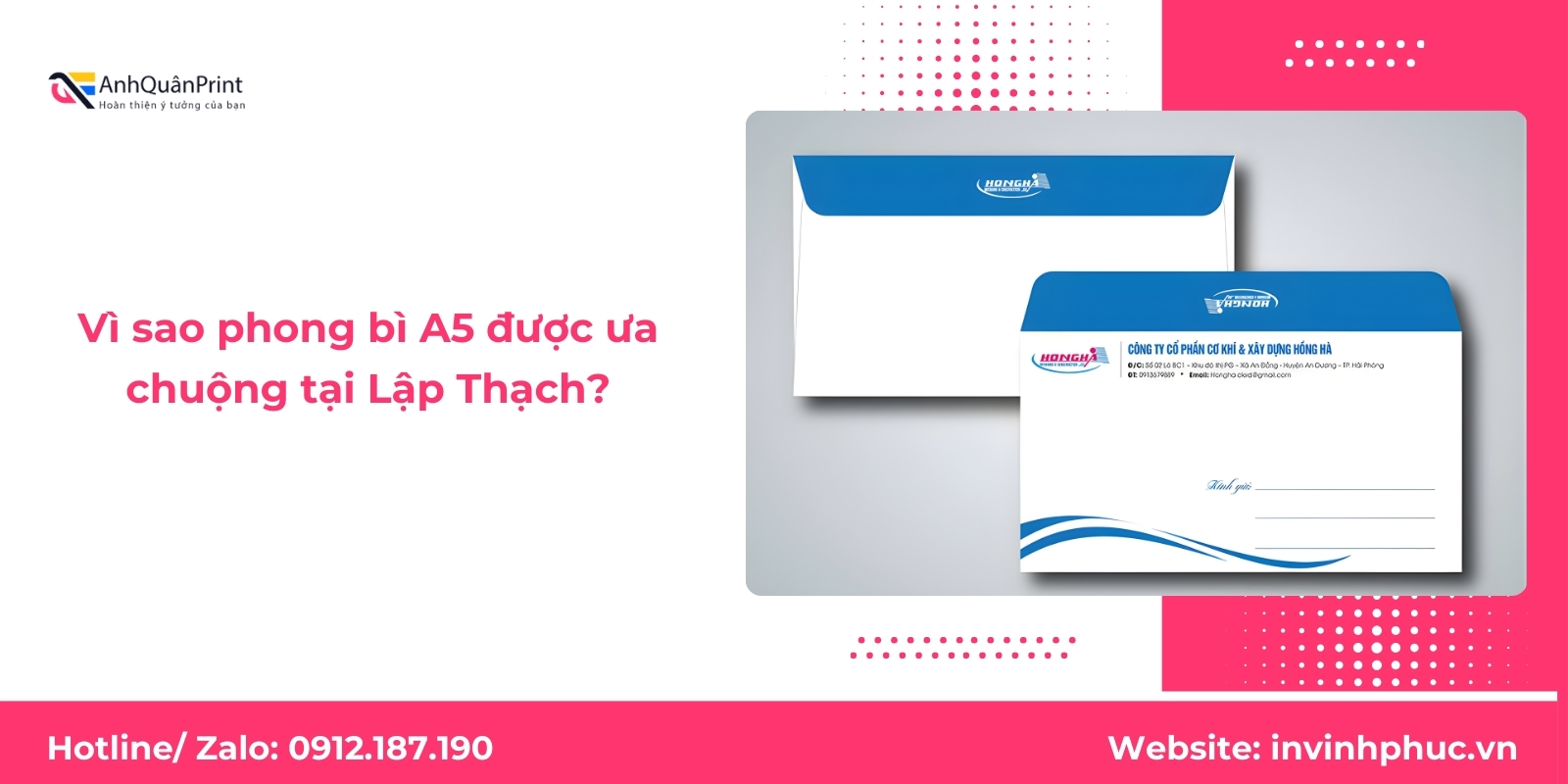 Vì sao phong bì A5 được ưa chuộng tại Lập Thạch?