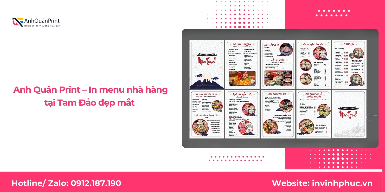 Anh Quân Print – In menu nhà hàng tại Tam Đảo đẹp mắt