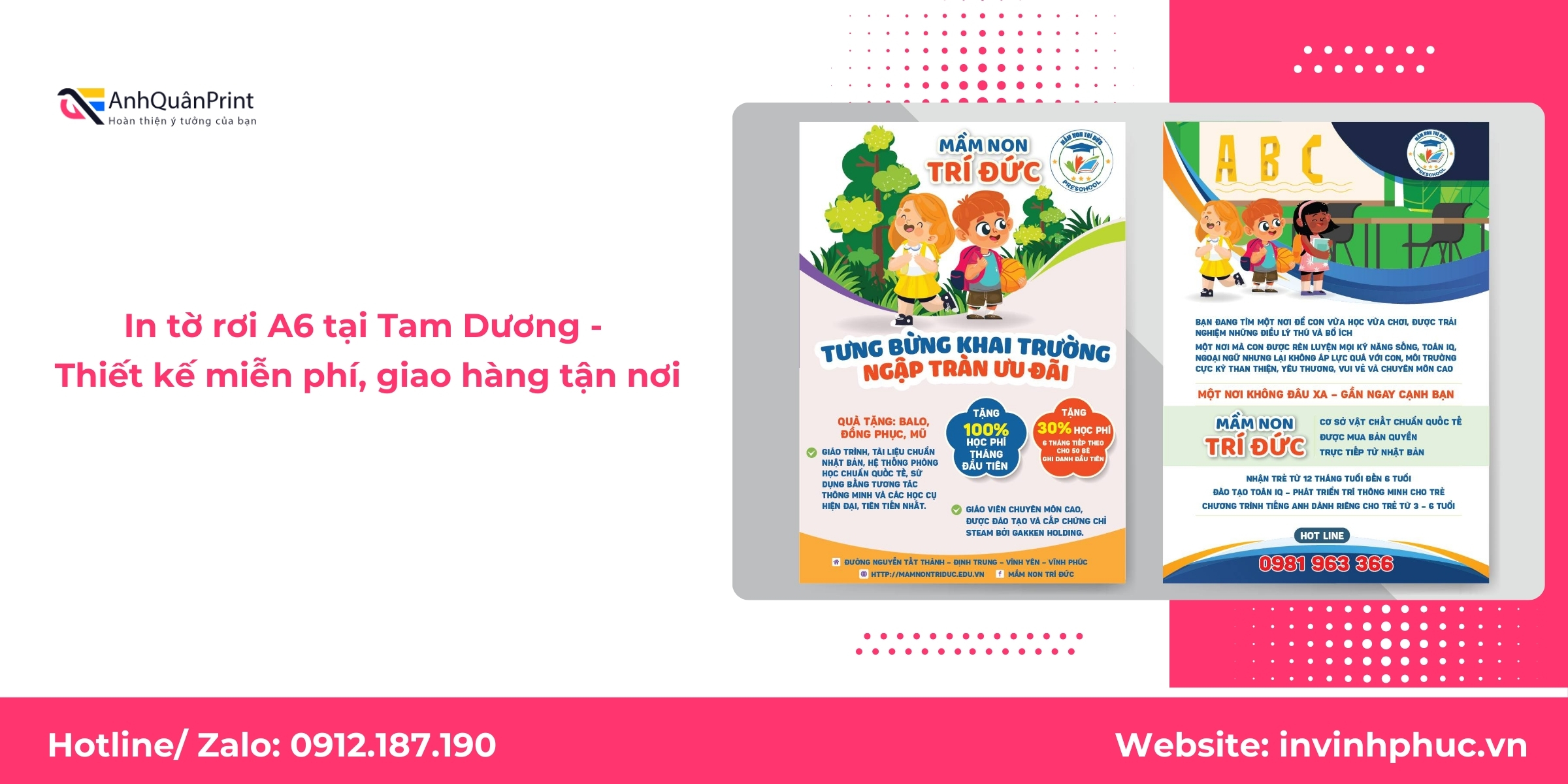 In tờ rơi A6 tại Tam Dương - Thiết kế miễn phí, giao tận nơi