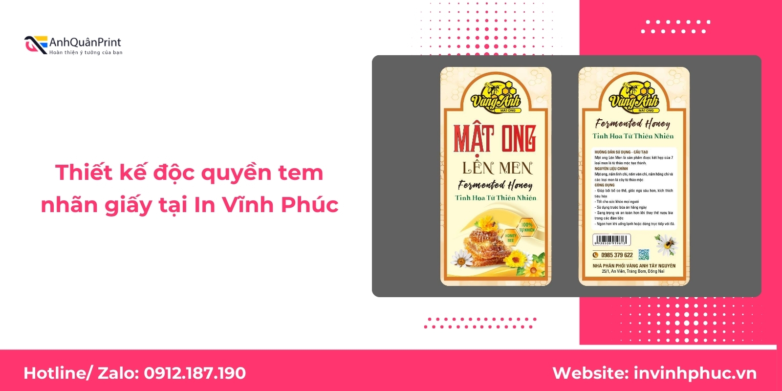 Thiết kế độc quyền tem nhãn giấy tại In Vĩnh Phúc