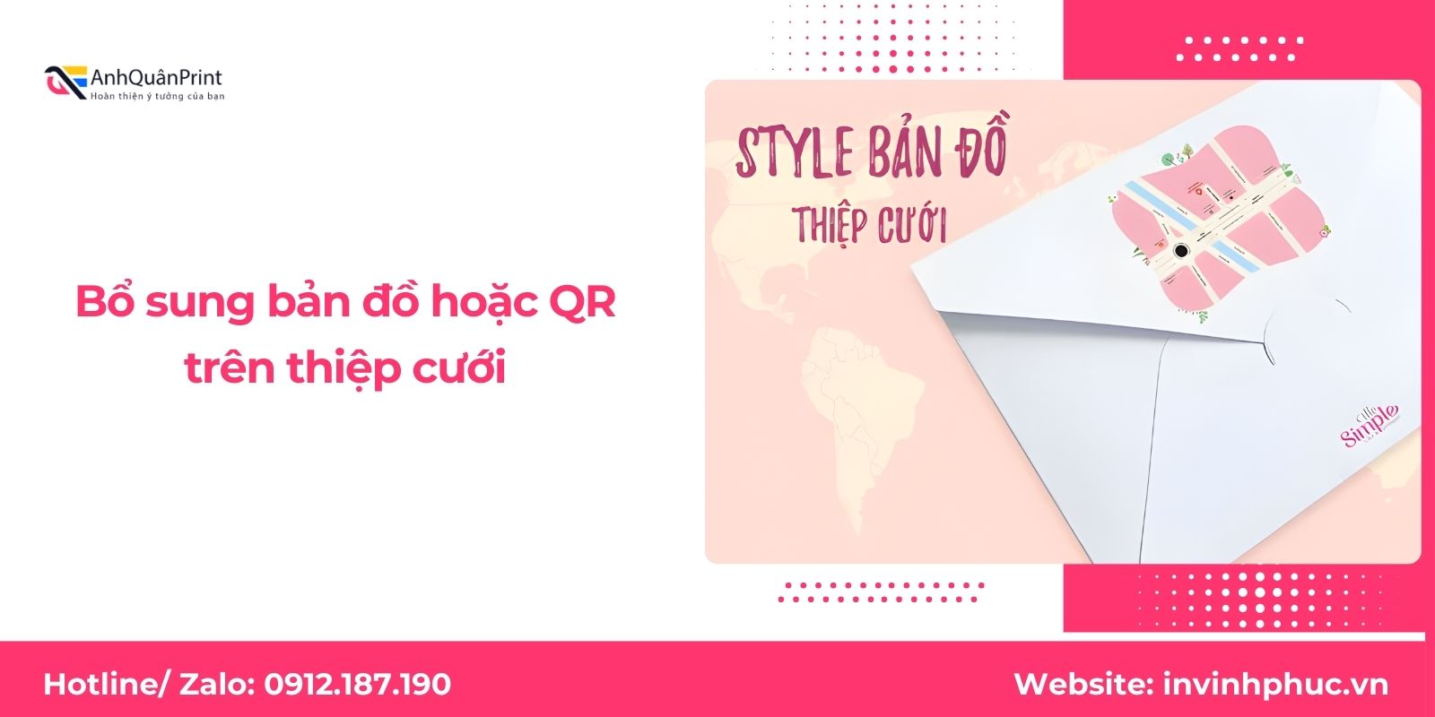 Bổ sung bản đồ hoặc QR trên thiệp cưới